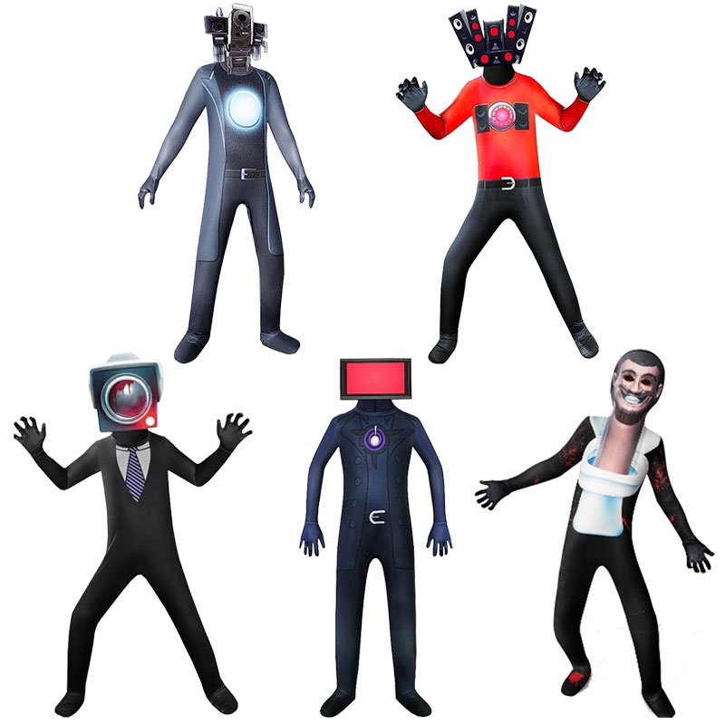 Skibidi Bộ Áo Liền Quần Hóa Trang Nhân Vật Phim toilet Cho Bé