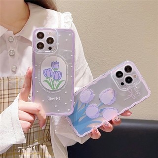Back Casing For Samsung Galaxy S23 Ultra Plus FE M53 M52 M51 M33 M23 M11 A42 A71 4G 5G A51 A11 A21S A31 A01 A70 A50 A50S A30S A20 A30 A10 Note 10 Purple Wavy Love Doodle Beautiful Tulip Case 1STD 40