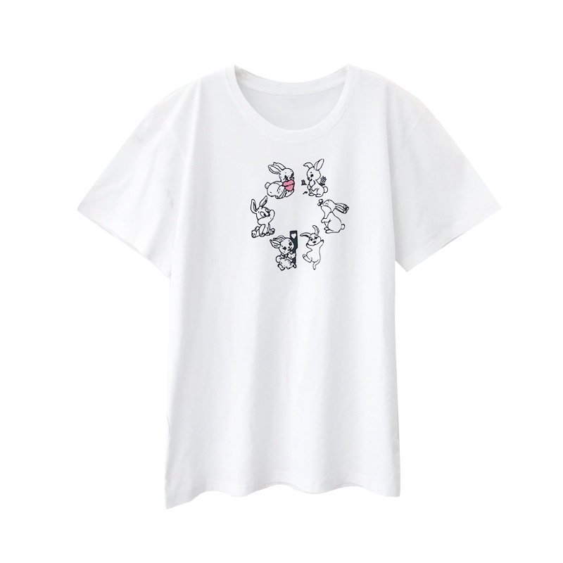 Áo Thun In Hình Thỏ Đơn Giản Thời Trang Mùa Hè Dành Cho Nữ 63259