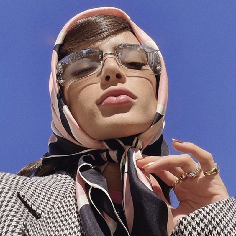 Kính Mát Không Gọng Y2K Đính Kim Cương Giả Phong Cách Đường Phố retro Cho Nữ