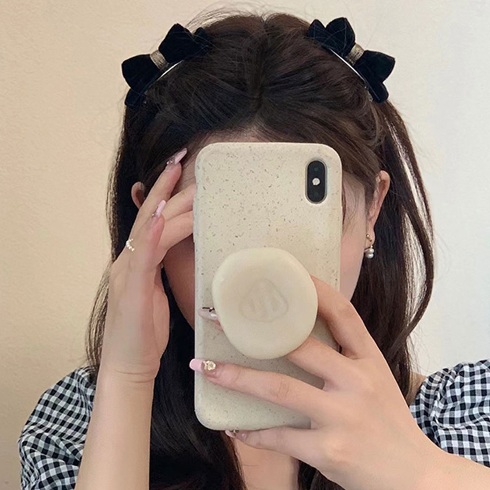 Kẹp Tóc Hình Nơ Bằng Nhung Phong Cách Pháp Thanh Lịch Cho Nữ