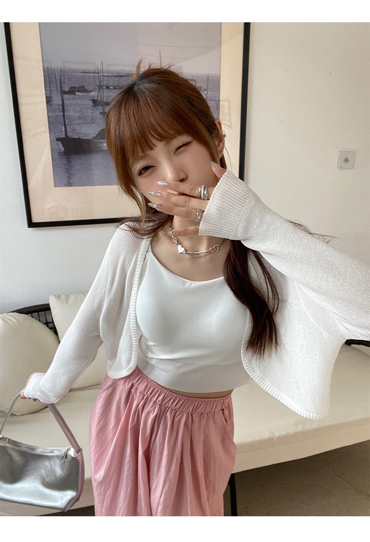 Áo Cardigan Dệt Kim Mỏng Dáng Ngắn Phong Cách Mới Mùa Hè 65642