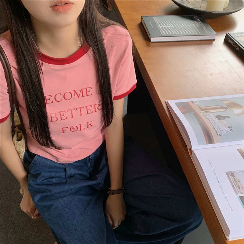 Áo Thun Cotton Ngắn Tay In Chữ Thời Trang Mùa Hè Cá Tính 64184