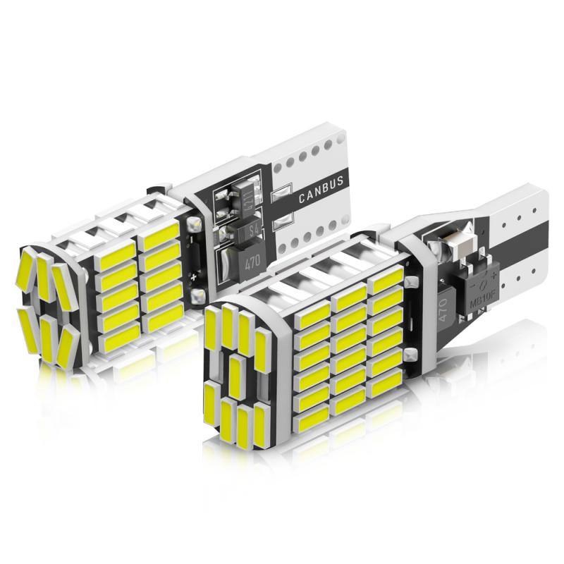 2 Đèn Led T10 W5W T15 W16W 4014SMD Ánh Sáng Trắng 6000K Cho Xe Hơi