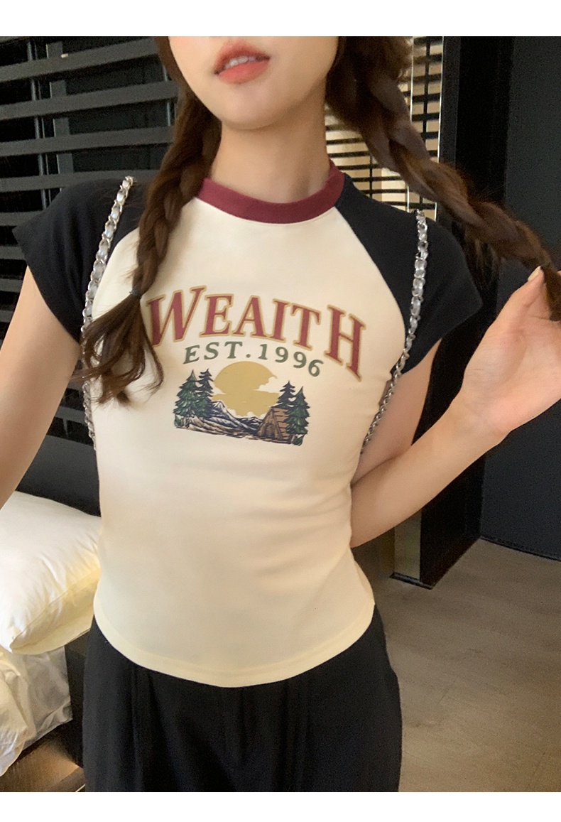 Áo Thun Raglan Tay Ngắn Dáng Ôm Phong Cách Hàn Quốc Thời Trang Mùa Hè Hàng Mới 64536