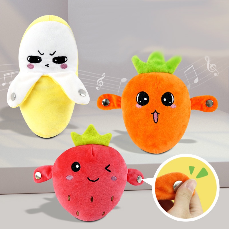 Đồ Chơi Tương Tác Mềm Mại Hình Trái Cây Có Đèn Và Nhạc Kích Thước 16x8x18cm