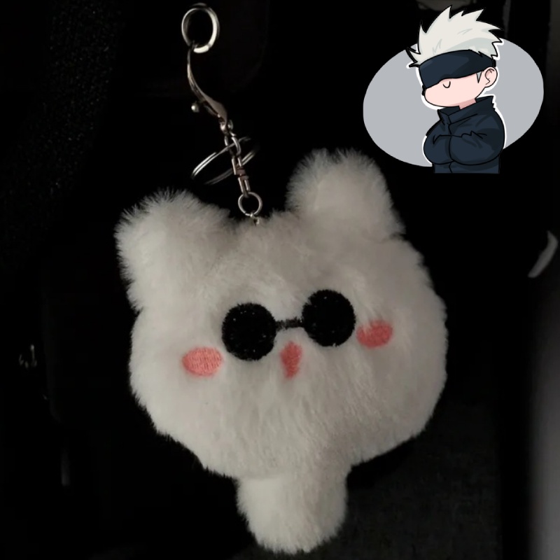 15cm Móc Khóa Hình Mèo Nhồi Bông Đáng Yêu Jujutsu Kaisen Gojo Satoru