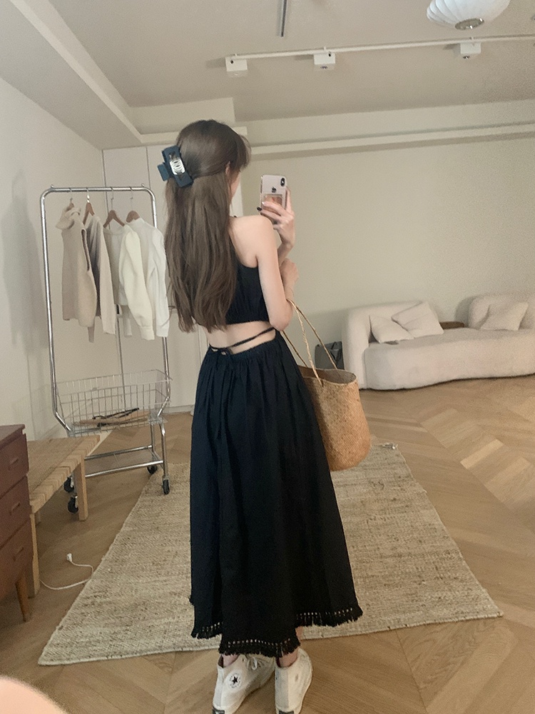 Đầm Dây Khoét Eo Dài Giữa 64957