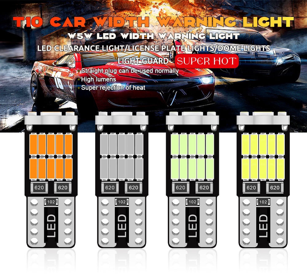 Đèn LED T10 26 Chip T10 W5W Chiếu Sáng Biển Số Xe Hơi / Xe Máy