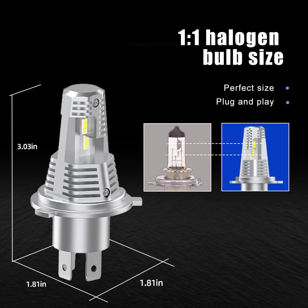 Bộ 2 Đèn Pha Led H1 H4 H7 9005 9006 H11 6500K 60W 6000LM Chất Lượng Cao Cho Xe Hơi