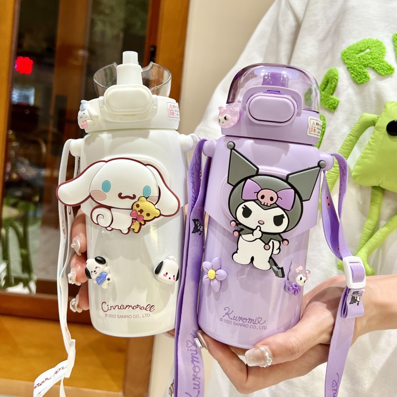 Backpack Bear SANRIO Bình Nước Giữ Nhiệt 600ml Bằng Thép Không Gỉ 316 Họa Tiết Hoạt Hình Dễ Thương