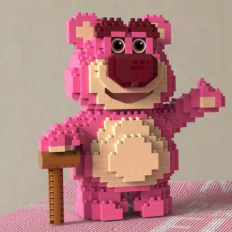 Khối Đồ Chơi Lắp Ráp Gấu Dâu Tây Dễ Thương Dùng Làm Quà Tặng