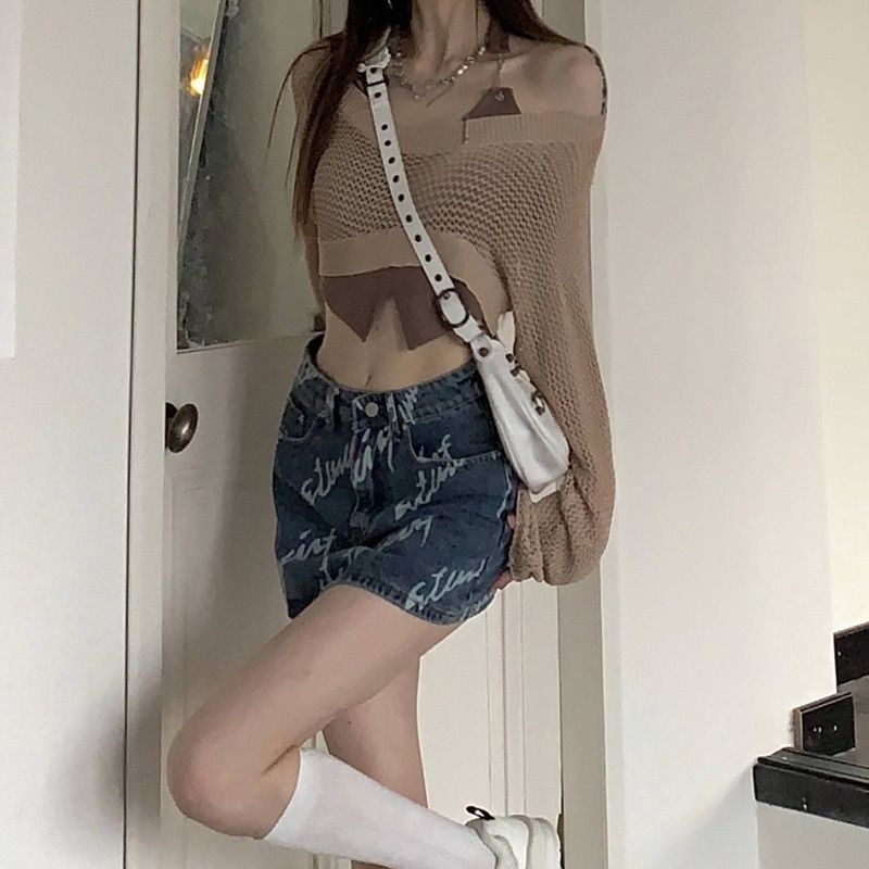 Áo Dệt Kim Mỏng Tay Dài Kiểu Retro Xinh Xắn Cho Nữ