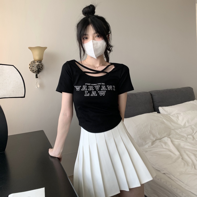 Áo Thun In Chữ Thời Trang Mùa Hè Hàng Mới Dành Cho Bạn Nữ