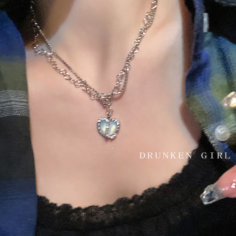 Vòng cổ Mặt Trái Tim Đôi Đính Đá zircon Sang Trọng Thời Trang Cá Tính Dành Cho Nữ