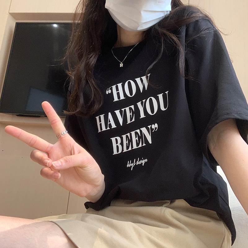 Áo Thun Nữ Ngắn Tay In Chữ Phong Cách Mới Mùa Hè 62942