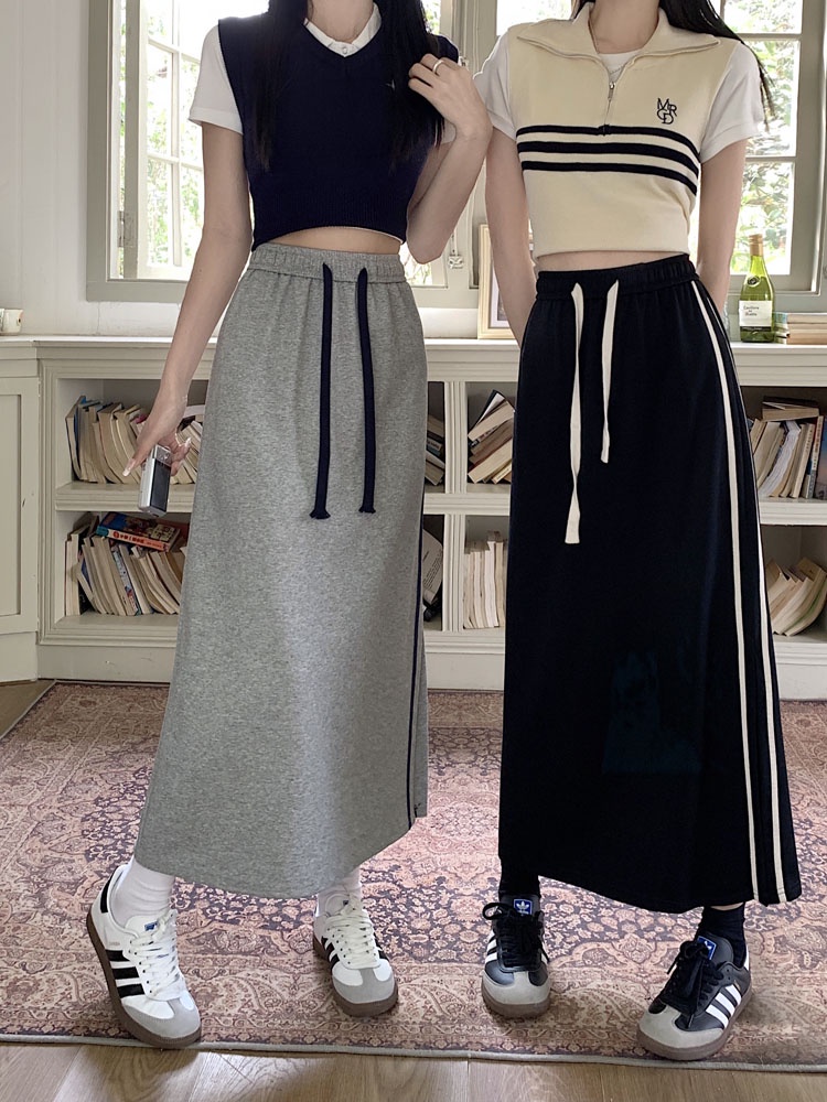 Chân Váy Chữ a Lưng Thun Dệt Kim Xẻ Tà Bên Hông Phong Cách Hàn Quốc Thời Trang Mới 63269