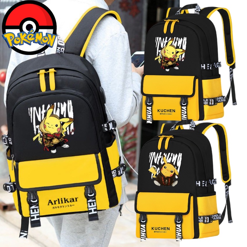 Ba Lô Đi Học Chống Thấm Nước In Họa Tiết Hoạt Hình Pokemon Pikachu Cho Người Lớn Và Trẻ Em