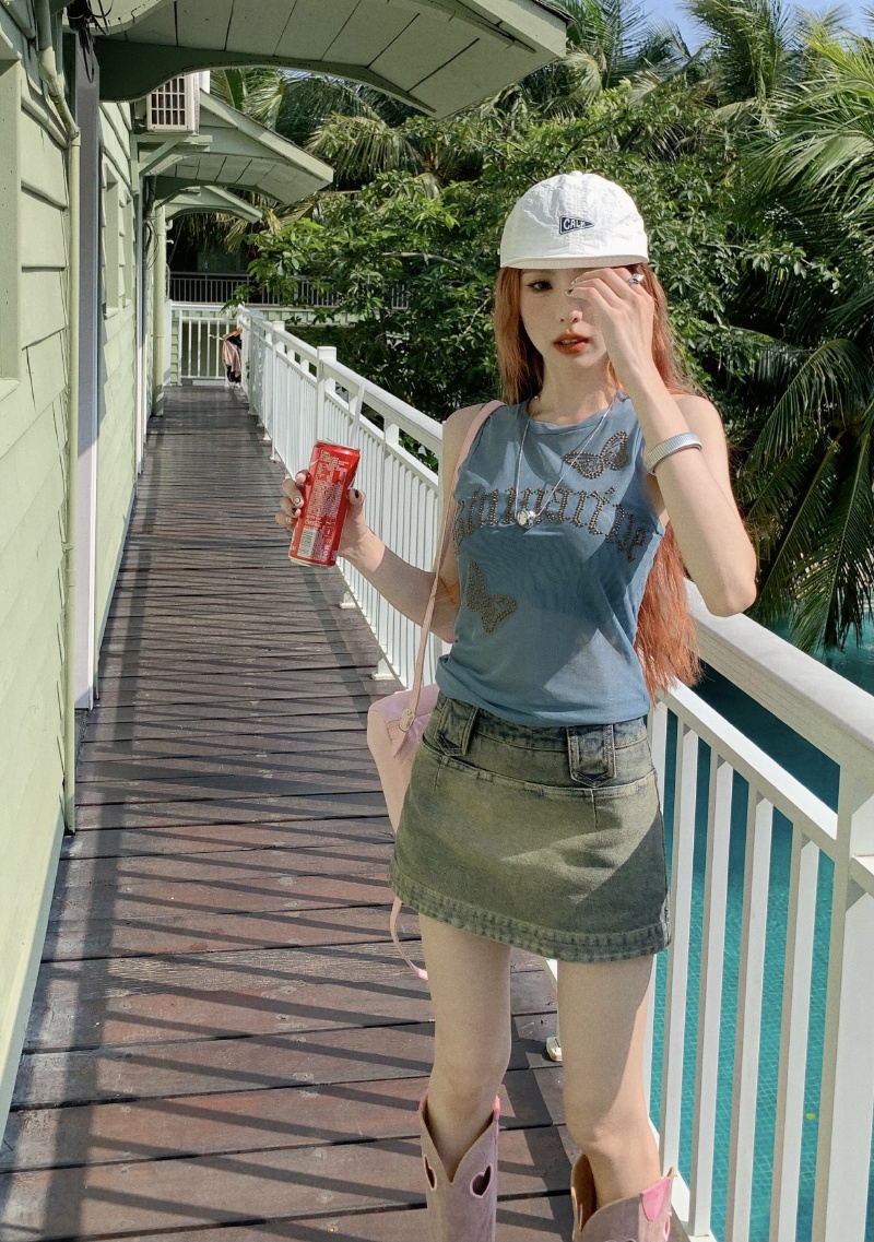 Chân Váy Denim Lưng Thấp Chất Lượng 64705