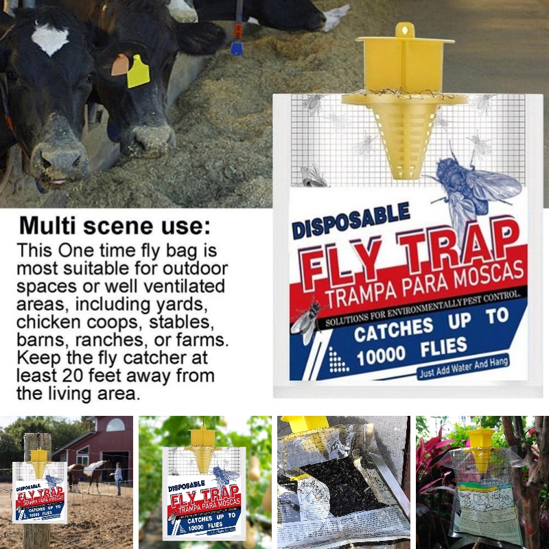 Bẫy Ruồi Côn Trùng Màu Đỏ Xanh Dương Có Móc Treo Tiện Dụng Cho Sân Vườn