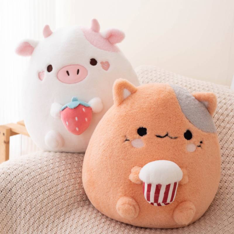 Gối Nhồi Bông Hình Bánh Bao / Mèo Hoạt Hình Dễ Thương