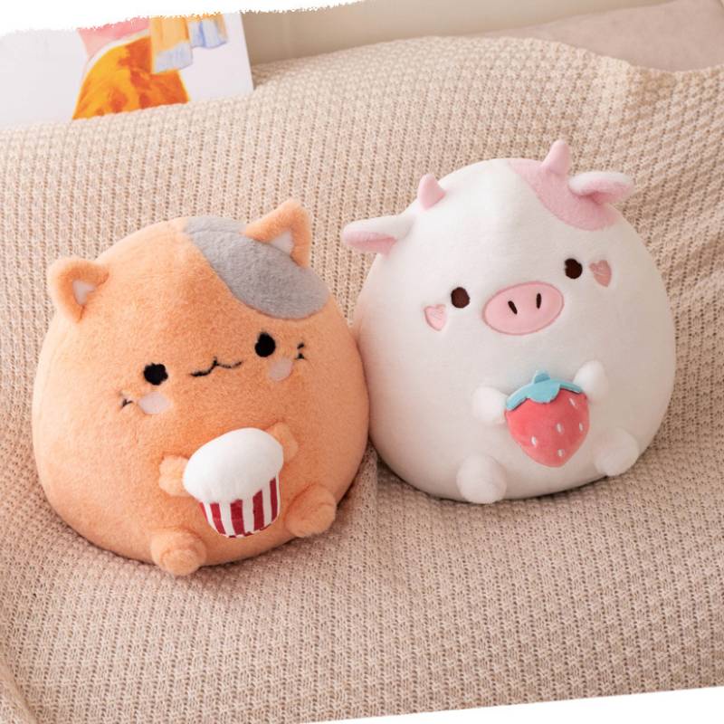 Gối Nhồi Bông Hình Bánh Bao / Mèo Hoạt Hình Dễ Thương