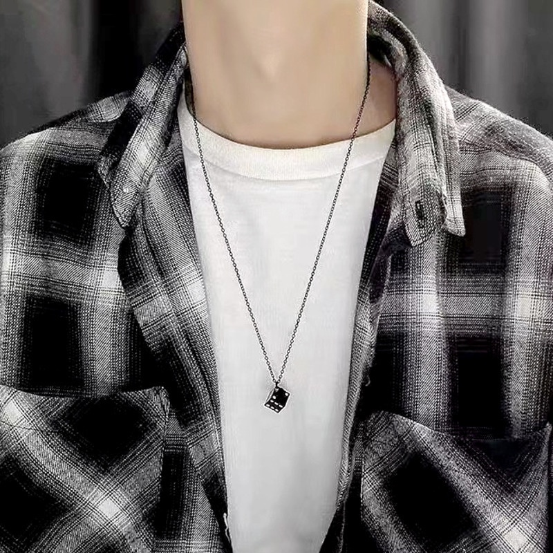 Vòng cổ Mặt Xúc Xắc May Mắn Phong Cách Hip Hop Hàn Quốc Cổ Điển Thời Trang Cho Cặp