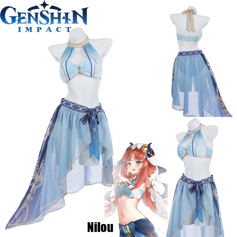 Bộ Tóc Giả Hóa Trang Nhân Vật Anime Genshin Va Chạm Nilou