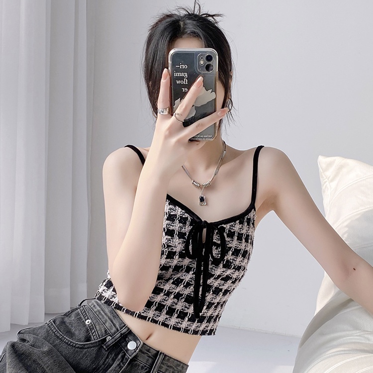 Áo Hai Dây Họa Tiết Sọc Caro Ngọt Ngào Thời Trang Mùa Hè