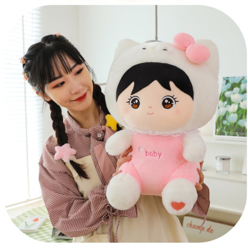Thú Nhồi Bông Hình Mèo Và Thỏ Mềm Mại Cho Mọi Lứa Tuổi