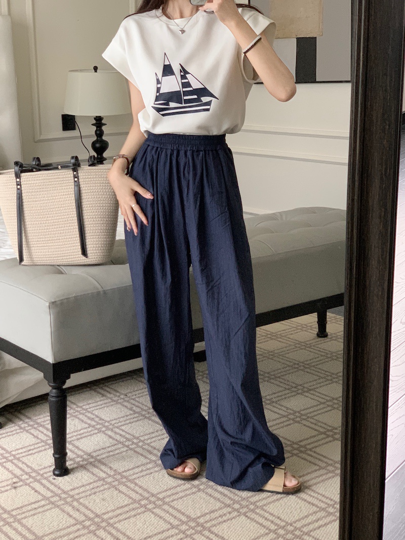 Quần Dài Ống Rộng Phong Cách Pháp Thời Trang Mùa Hè Kiểu Mới 65536