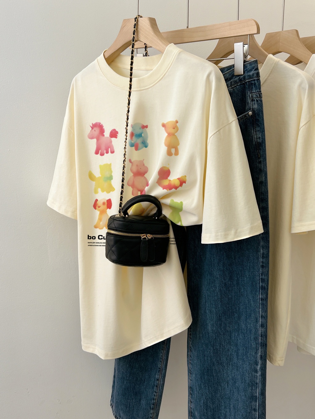 Áo Thun Cotton Dáng Rộng Ngắn Tay In Hoạt Hình Thời Trang Mùa Hè Cá Tính 65467