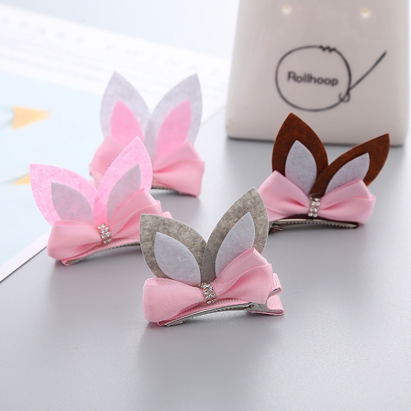 Set 2 Kẹp Tóc Hình Thỏ Dễ Thương Cho Bé Gái