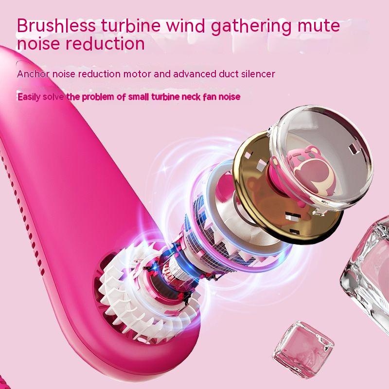 Quạt Treo Cổ Nhỏ Gọn Ba Chế Độ Pin Dài Điều Chỉnh Được Họa Tiết Disney