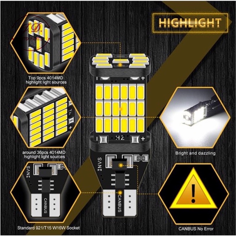 Đèn LED Tín Hiệu 45 chip T10 / T15  Cho Xe Hơi Xe Máy