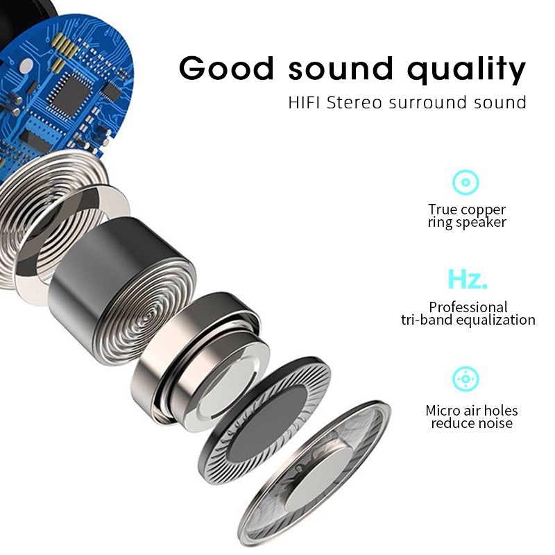 Tai Nghe Nhét Tai Bluetooth 5.0 Không Dây Có Micro Âm Thanh Stereo Sống Động