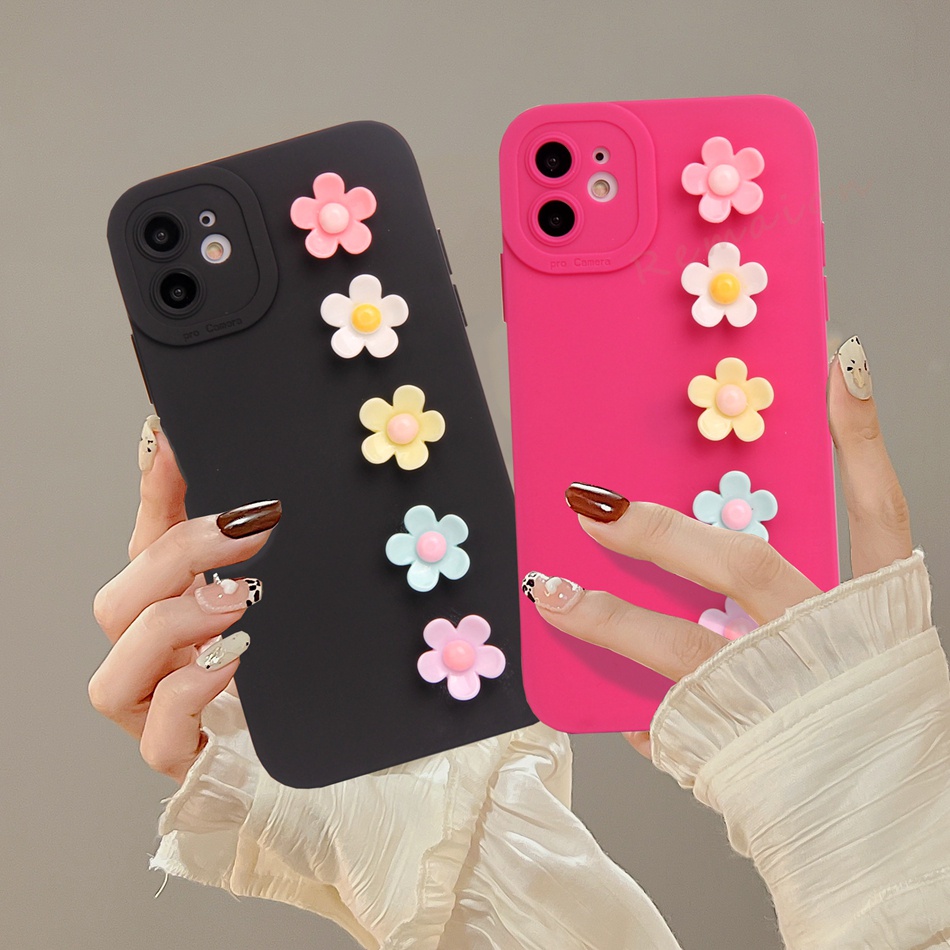 Ốp Điện Thoại Silicon Họa Tiết Hoa 3D Cho iPhone 11 12 13 14 Pro MAX Plus Mini X XR XS MAX 6 S 7 8 Plus SE 2020 11Pro 12pro 13Pro
