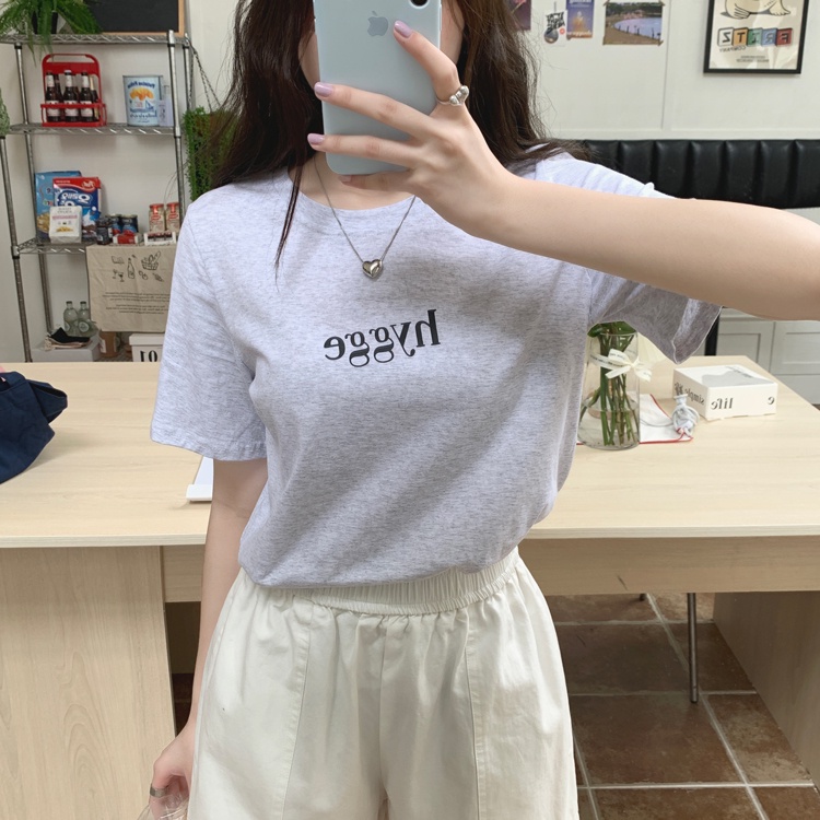 Áo Thun Cổ Tròn Ngắn Tay In Chữ Thời Trang Mùa Hè Kiểu Mới 63864