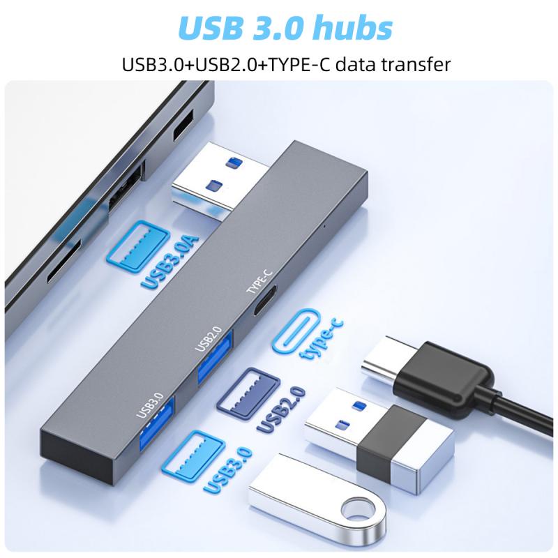 Bộ Chia HdoorLink 3 Cổng USB 3.0 HUB 3 Trong 1 OTG USB 3.0 2.0 Type C Tốc Độ Cao Cho Máy Tính Laptop