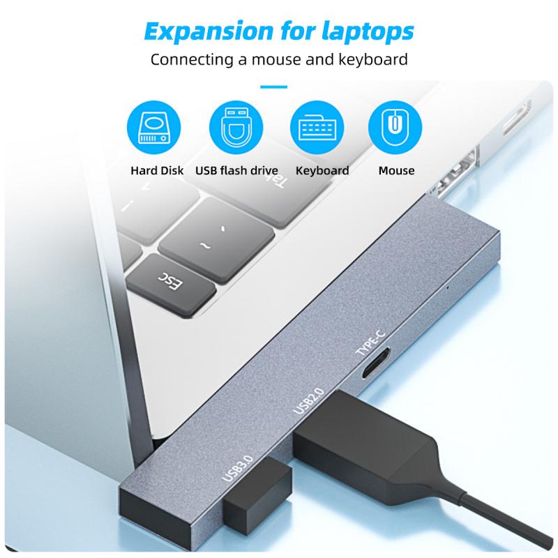 Bộ Chia HdoorLink 3 Cổng USB 3.0 HUB 3 Trong 1 OTG USB 3.0 2.0 Type C Tốc Độ Cao Cho Máy Tính Laptop