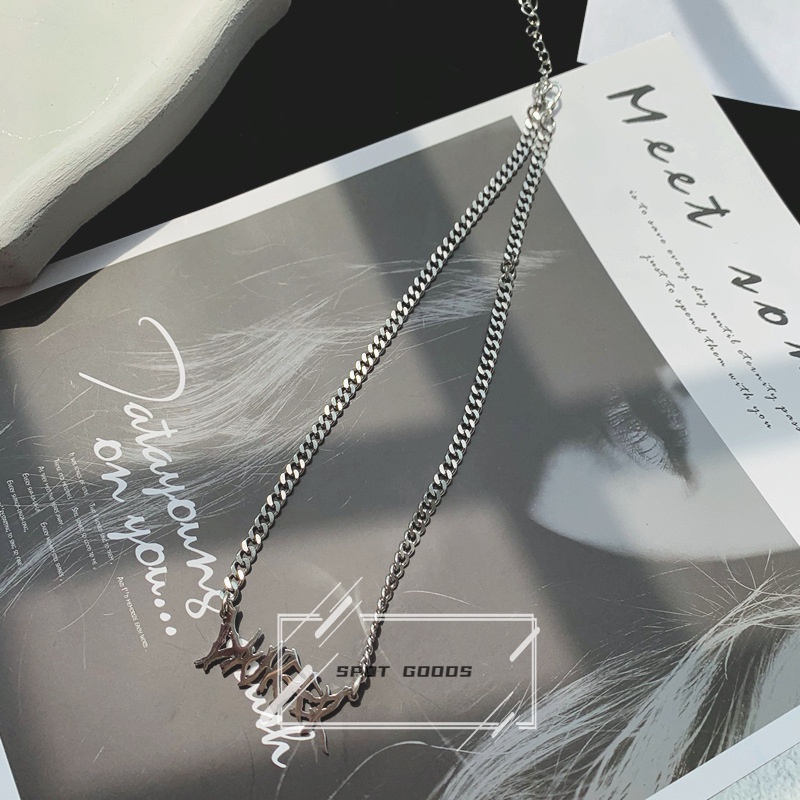 Vòng cổ Mặt Chữ Cái Phong Cách Punk Hip Hop Punk Cá Tính