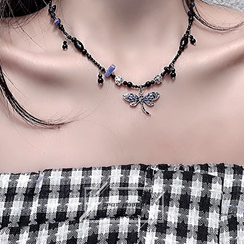 Vòng cổ Mặt Chuồn Chuồn Đính Hạt Phong Cách vintage