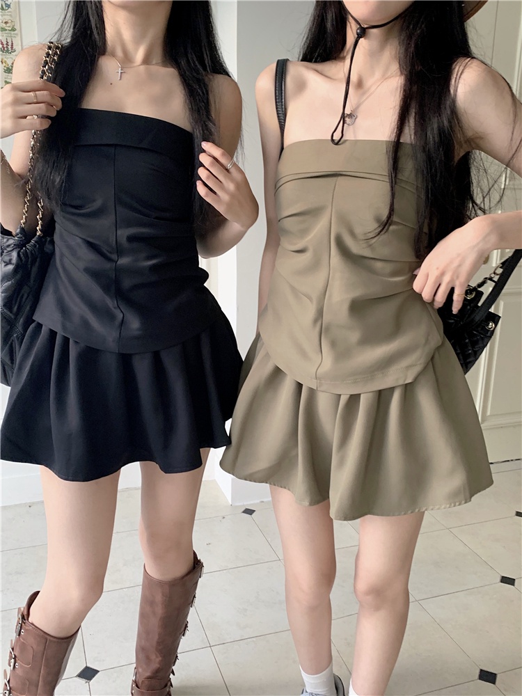 Bộ Áo Ống + Chân Váy Ngắn Sát Nách Thời Trang Mùa Hè 64961