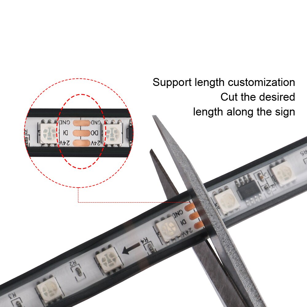 Dây Đèn Led RGB 12 / 24V 5050SMD Cảnh Báo Trang Trí Cho Xe Tải