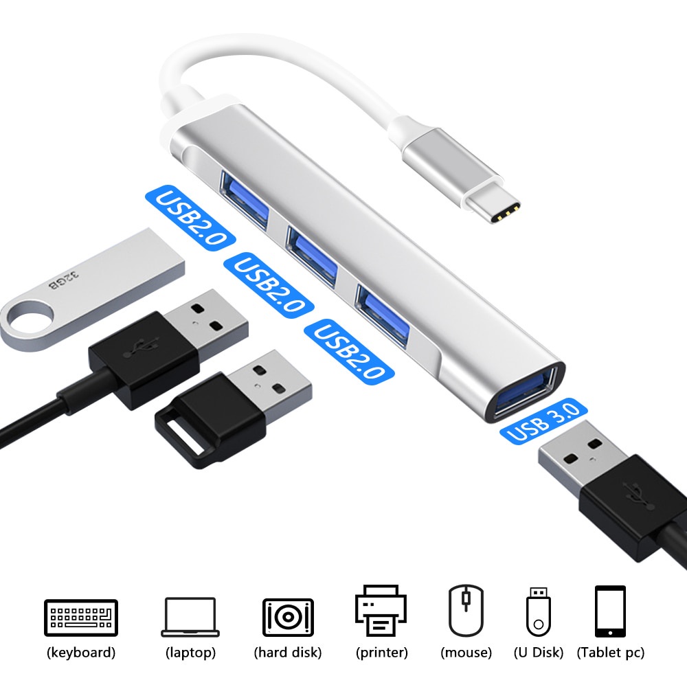 Hub Chia 4 Cổng USB 3.0 Tốc Độ Cao Cho Máy Tính