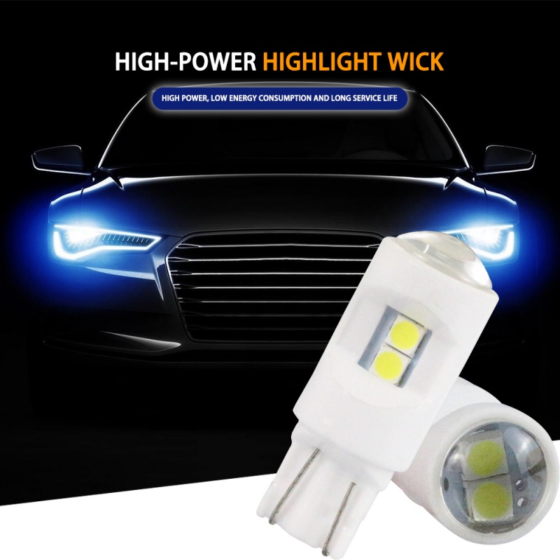 Set 2 Bóng Đèn LED T10 W5W 194 168 158 3030 6SMD Ánh Sáng Trắng Dành Cho Ô Tô