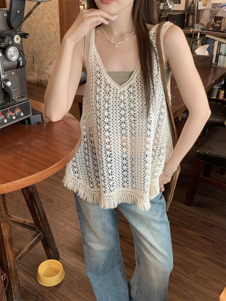 Áo Ống Dệt Kim Rỗng Không Tay Chống Chói 65790