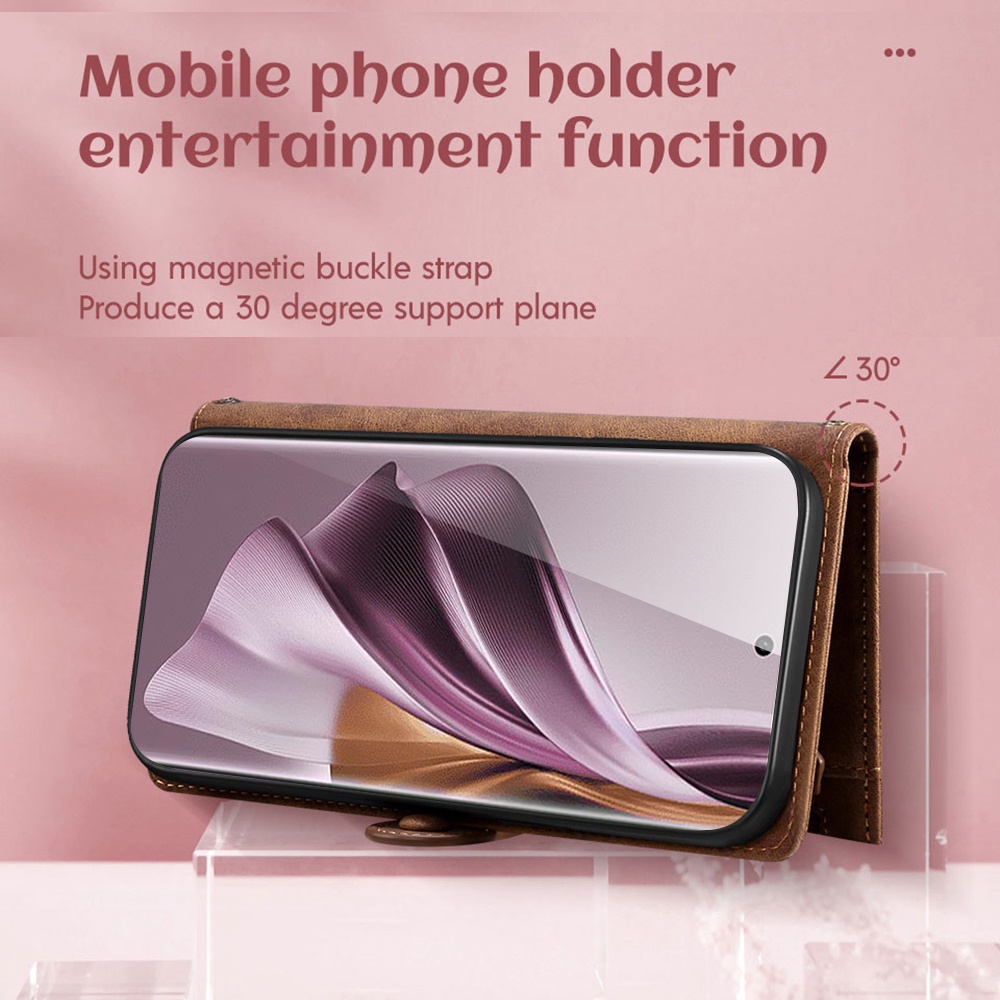 Ví flip leather case cho oppo reno 10 pro reno10 pro + ốp lưng điện thoại di động dây kéo sang trọng bao da điện thoại thông minh android cover