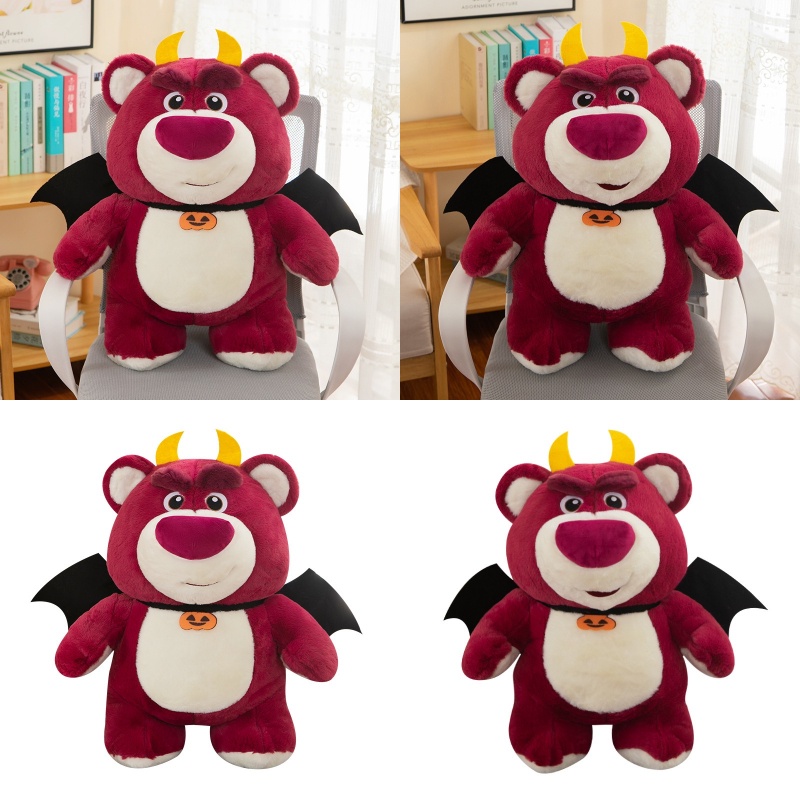 Dễ Thương Đồ chơi nhồi bông Hình Gấu Dâu Tây Ác Quỷ Màu Tối Đáng Yêu