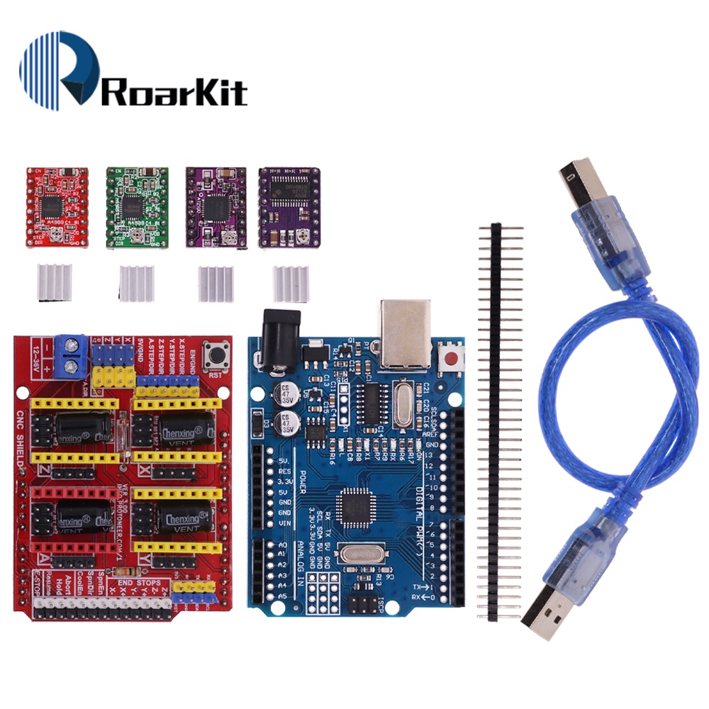 Máy khắc CNC Shield V3 Máy in 3D + 4 bảng mở rộng trình điều khiển A4988 / DRV8825 / AT2100 cho Ardu